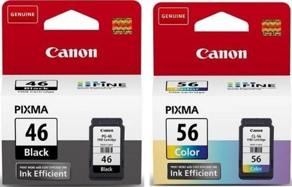 Canon PG-46 CL-56 Pixma E404/E414/E464/E484 Siyah ve Renkli Kartuş ürün görseli 1