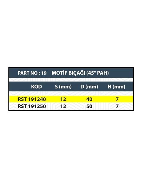 D:40 MOTİF BIÇAĞI 130° - Resim 3