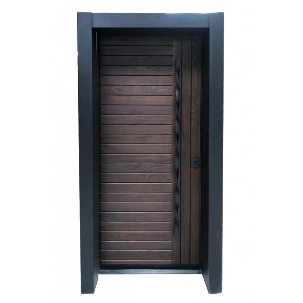 TEZ-1559 Statik Kasalı Rustik Çizgili Model Çelik Kapı, Daire Kapısı, Villa Kapısı ürün görseli 1