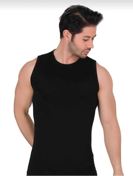 BERRAK 1026 ERKEK SÜPREM KOLSUZ LİKRALI BİSİKLET YAKA ATLET TEKLİ ürün görseli 1