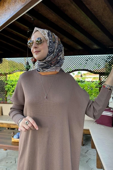 Dora Triko Tunik Sütlü Kahve - Resim 5