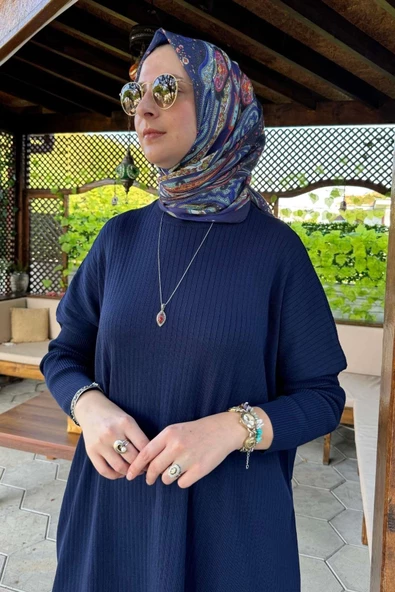 Dora Triko Tunik Lacivert - Resim 5