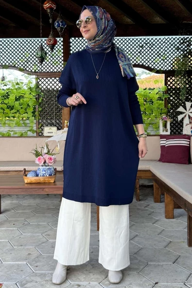 Dora Triko Tunik Lacivert - Resim 6