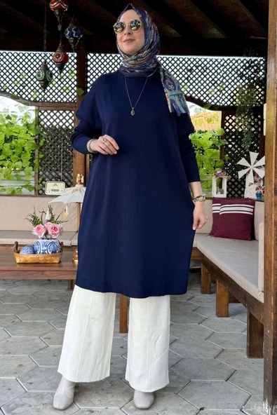 Dora Triko Tunik Lacivert - Resim 4