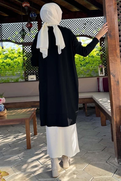 Melda Triko Tunik Siyah - Resim 8