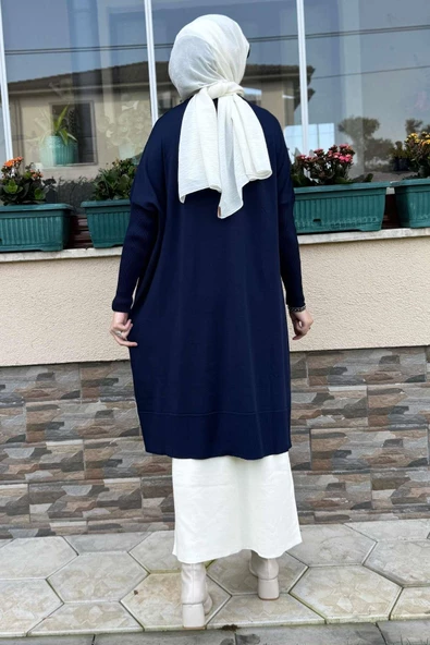 Melda Triko Tunik Lacivert - Resim 8