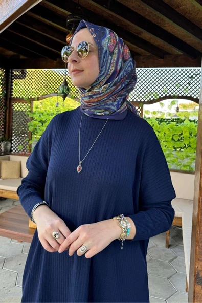Dora Triko Tunik Lacivert - Resim 8