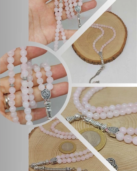 Pembe Kuvars Taşı 99luk Tesbih 6mm (1254) ürün görseli 1