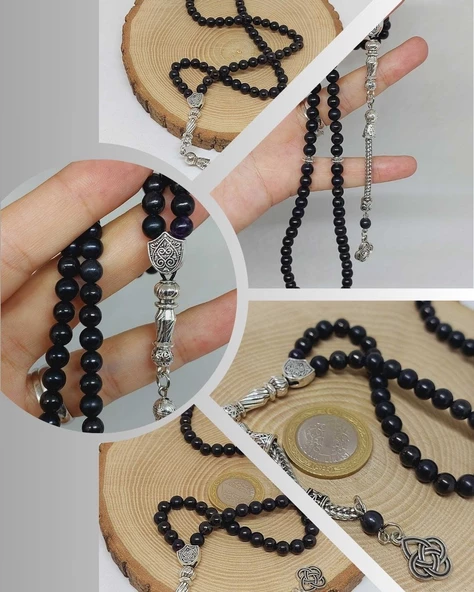 Shungite (Şungit) Taşı 99luk Tesbih 6mm (23175) ürün görseli 1