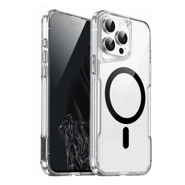 Gpack Apple iPhone 15 Pro Max Kılıf Magsafe Renkli Şeffaf Sert Mika T-Max ALP ürün görseli 1