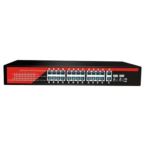 EZCOOL EZ-24PSF-SFP 24PORT 24FE+2GE+2SFP GIGABIT POE SWITCH 320W ürün görseli 1