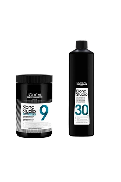 L'OREAL PROFESSİONNEL  L'OREAL PROFESSİONNEL 9 TON BONDER INSIDE TOZ AÇICI 500 gr + 30 VOLUM BLOND STUDİO OKSİDAN 1 L ürün görseli 1