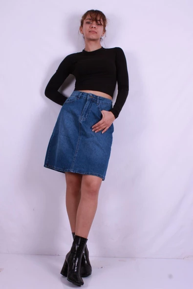 FASHION FRIENDS KADIN DENİM ETEK 24K0545K1 ürün görseli 1