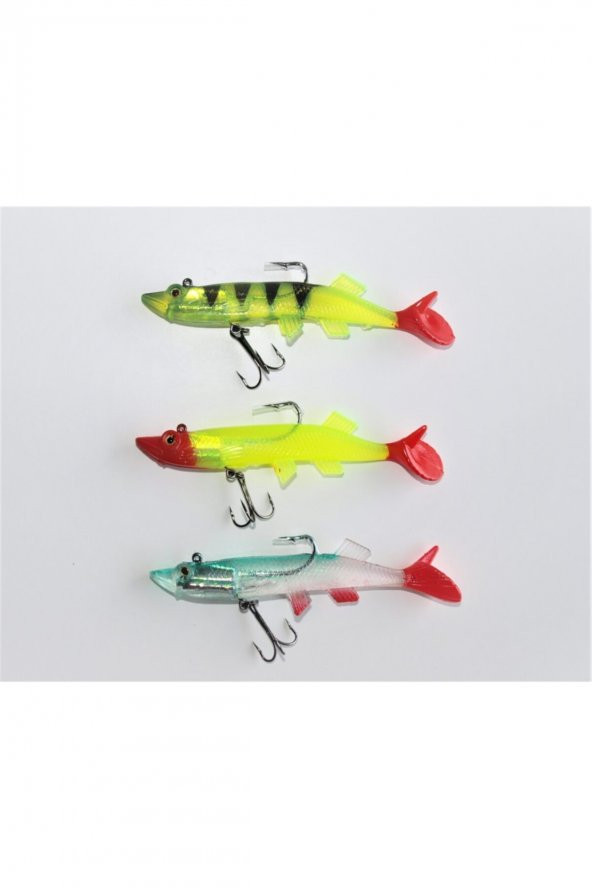 3LÜ TURNA SİLİKON SET 12 CM 22 GR RENK: 058, 136, 030 ürün görseli 1
