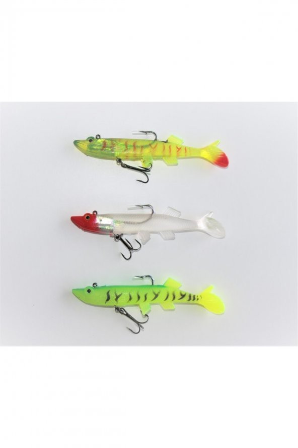 3LÜ TURNA SİLİKON SET 12 CM 22 GR RENK: 068, 141, 103 ürün görseli 1