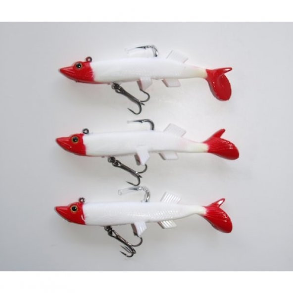 3LÜ KIRMIZI BEYAZ TURNA SİLİKON SET 12 CM 22 GR ürün görseli 1