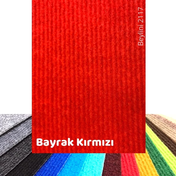 Beylini Halıfleks Zemin Yer Kaplama 3 mm Kalınlığında Rip Halı Duvardan Duvara Halıflex Organizasyon Davet Kırmızı ürün görseli 1