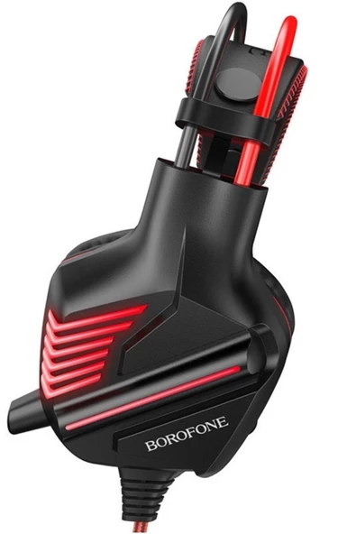 Borofone B0101 Kırmızı/siyah Kablolu Gaming Oyuncu Kulaklığı ürün görseli 1