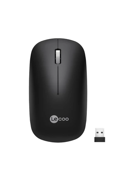 Lecoo Ws214 Kablosuz 1200dpı 3 Tuşlu Optik Mouse Siyah ürün görseli 1
