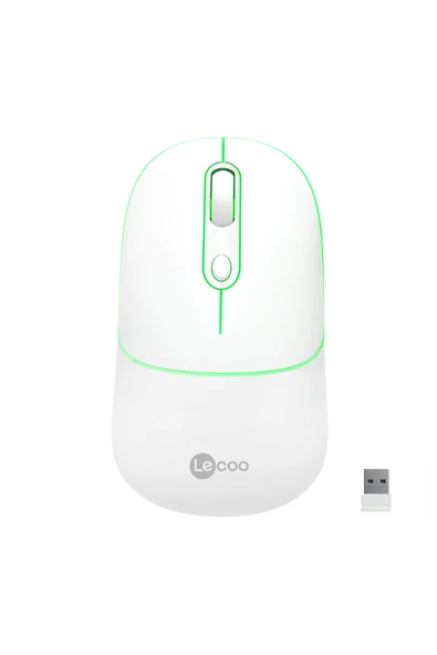 Lecoo Ws210 Dual Mod Rgb 2.4ghz Bluetooth 1600dpı 6 Tuşlu Şarjlı Sessiz Kompakt Kablosuz Optik Mouse Beyaz ürün görseli 1