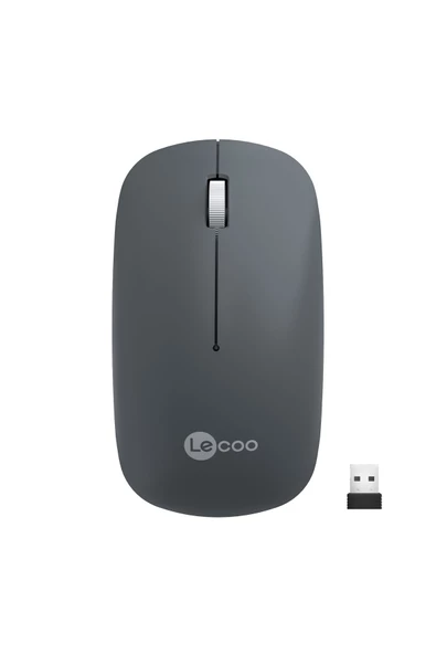 Lecoo Ws214 Kablosuz 1200dpı 3 Tuşlu Optik Mouse Gri ürün görseli 1