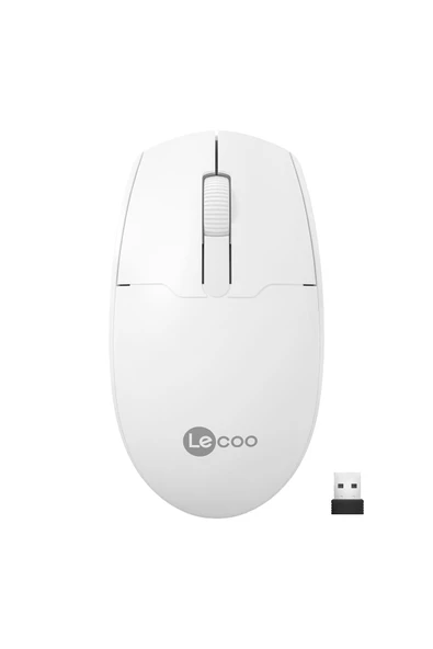 Lecoo Ws204 Kablosuz 1200dpı 3 Tuşlu Optik Mouse Beyaz ürün görseli 1