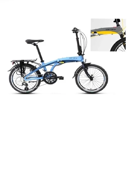 Carraro Flexi 116 V Fren 16 Vites 20 Jant Katlanır Bisiklet Mat Kül Gri Siyah Sarı 32 Kadro ürün görseli 1