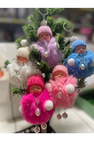 Yenigeldi Bebek Anahtarlık, Peluş Anahtarlık, Sevimli Anahtarlık Bebek Peluş Anahtarlık beyaz peluş hediyelik ürün görseli 1