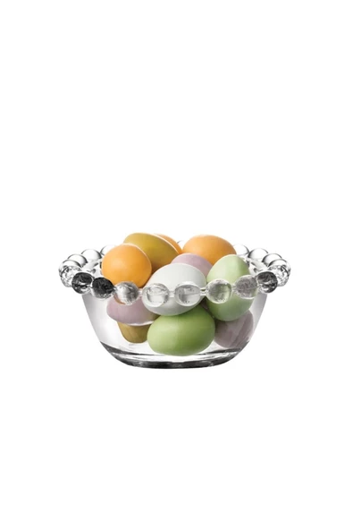 Yenigeldi 1 Adet Yuvarlak Boncuk Kenarlı Çerez Draje Lokum Reçel Sunum Kasesi Tealight Mumluk ürün görseli 1
