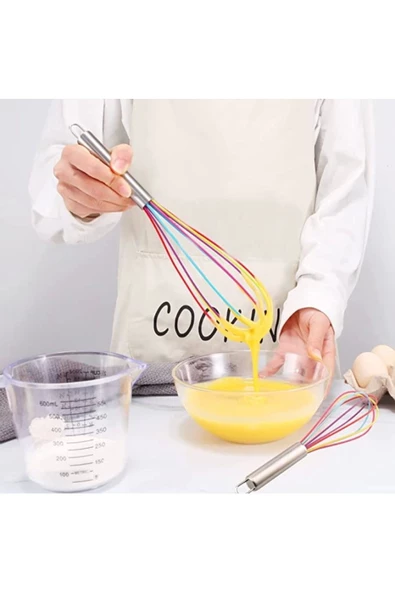 Yenigeldi 1 Adet Renkli Silikon Yapışmaz Çırpıcı Pratik Yumurta Çırpıcı Yemek Pişirmek Için (29 CM) ürün görseli 1
