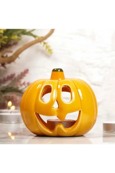 Yenigeldi 2 Adet (8 cm *8 cm) Balkabağı Mumluk Dekoratif Tealight Mumluk ürün görseli 1