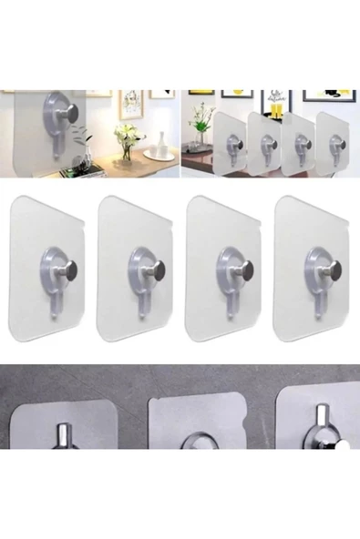 Yenigeldi 4 Adet Yapışkan Çerçeve Resim Askısı Yapışkanlı Askı Paslanmaz Çelik Mutfak Banyo Ev Duvar Dekoru Çi ürün görseli 1