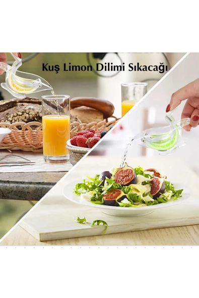 Yenigeldi Şeffaf Akrilik Kuş Limon Dilimi Sıkacağı Çay Salata Ihlamur Vs. Için Limon Sıkacak Lemon Squeezer ürün görseli 1