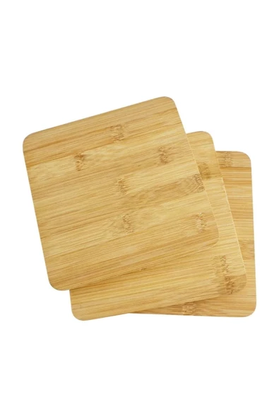 Yenigeldi 1 Adet Kare Bambu Kesme Tahtası Bambu Nihale Bambu Peynir Pizza Sunum Servis Tahtası (18 X 18 CM) ürün görseli 1