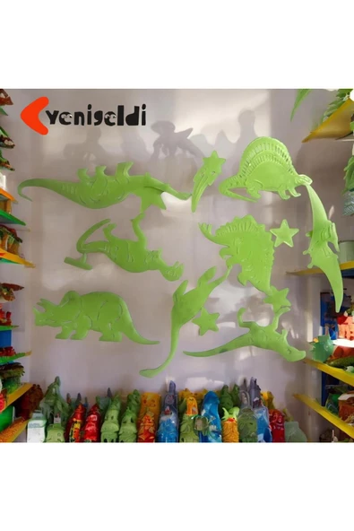 Yenigeldi Fosforlu dinozor  gece odanızı aydınlatan süs ürün görseli 1