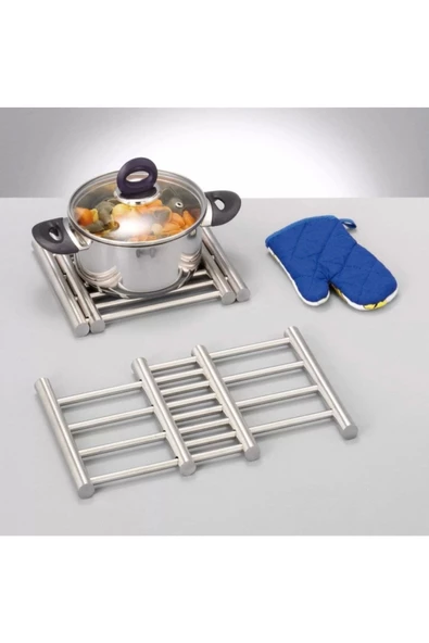 Yenigeldi 23.5 X 20 X 2 Cm Paslanmaz Çelik Uzayabilen Nihale Pot Holder Extendible ürün görseli 1