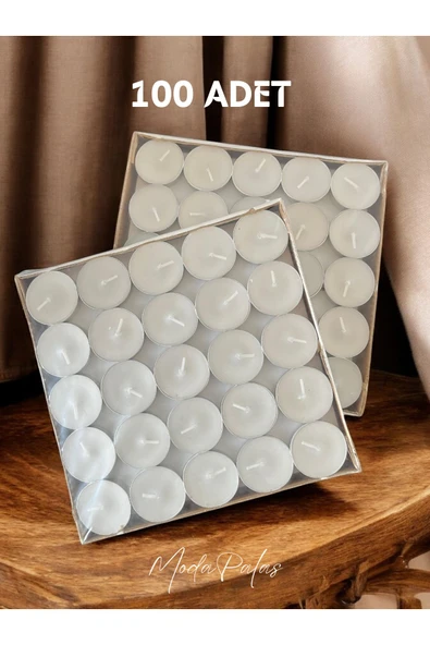 Berkay mumculuk 100 Lü Tea Light , 100 Lü Mum , 100 Lü Kokusuz Mum ürün görseli 1