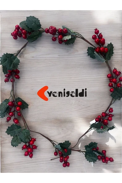 Yenigeldi 2 Adet 1,5 metre  Sarmaşık Uğur Kokina Red Berry Yılbaşı Süsü Yeni Yıl Süs t1172 ürün görseli 1