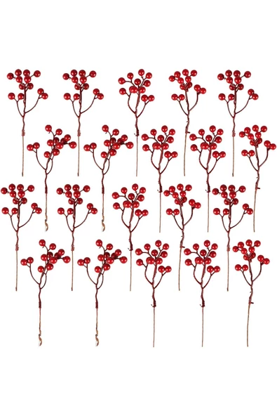 Yenigeldi 2 Adet 17 cm Kokina Red Berry Yılbaşı Süsü Yılbaşı Uğuru  T-105 ürün görseli 1