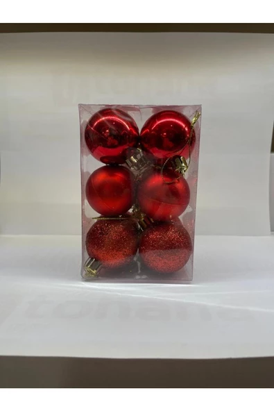 Yenigeldi 12'li 6cm. Çam Ağacı Süsü, Yılbaşı Süsü ürün görseli 1