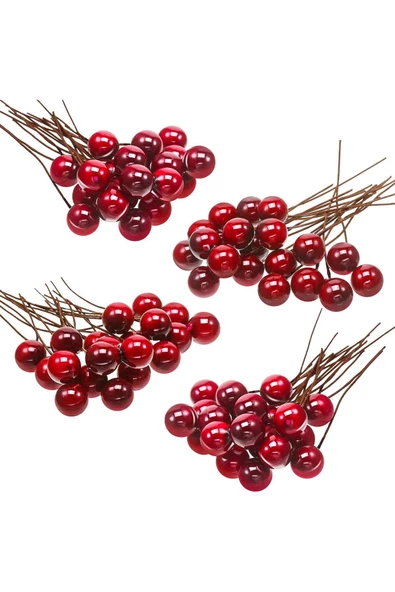 Yenigeldi 4 Demet ( Bir Demeti : 6 Adet ) Mini Uğur Kokina Red Berry Yılbaşı Süsü Dekor Süs T109 ürün görseli 1