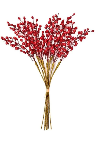 Yenigeldi 10 adet El Yapımı Kokina Red Berry Yılbaşı Süs , Ev Parti Kış Noel Yılbaşı Süsü ürün görseli 1