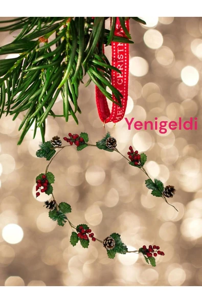 Yenigeldi 2 Adet 1,5 metrekozalaklı   Sarmaşık Uğur Kokina Red Berry Yılbaşı Süsü Yeni Yıl Süs t1182 ürün görseli 1