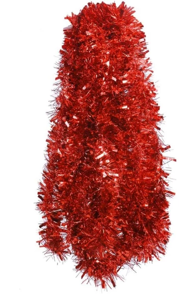 Yenigeldi 2 Adet 1.7 Metre Kırmızı Kalın  Yılbaşı Püskül Süsü Tinsel Garland ,Süs t772 ürün görseli 1