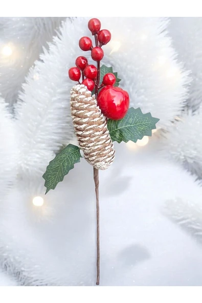 Yenigeldi 2 Adet Kokina Yılbaşı Yapay Meyve Dalları Noel Için, Red Berry Kırmızı Meyve Sapları T1192 ürün görseli 1