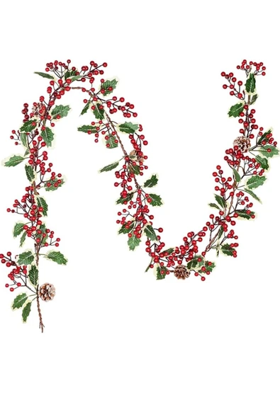Yenigeldi 1 Adet 1,5 metrekozalaklı   Sarmaşık Uğur Kokina Red Berry Yılbaşı Süsü Yeni Yıl Süs t1181 ürün görseli 1