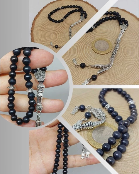 Shungite (Şungit) Taşı 33lük Tesbih 6mm (23175) ürün görseli 1