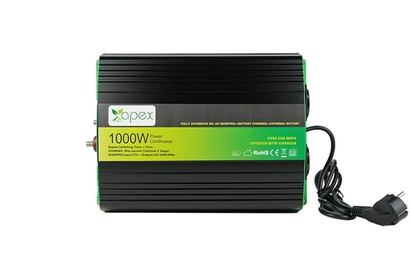 NPS1000-12 Apex 1000W Şarjlı Tam Sinüs İnverter 12V ürün görseli 1