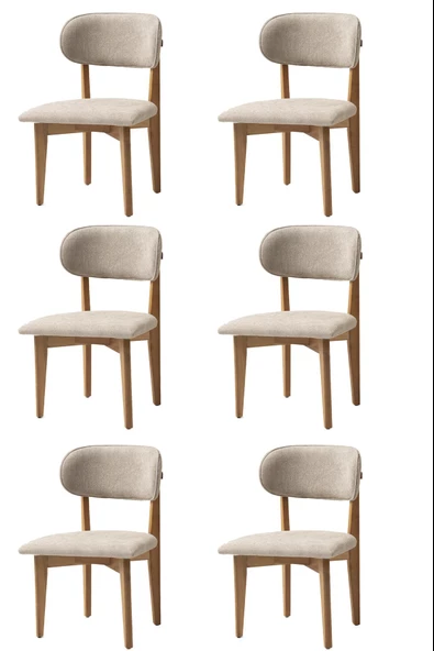 Nergis Sandalye Ahşap Gürgen 6 Li Set Cafe,Restaurant,Mutfak,Salon,Yemek Odası Sandalyesi ürün görseli 1
