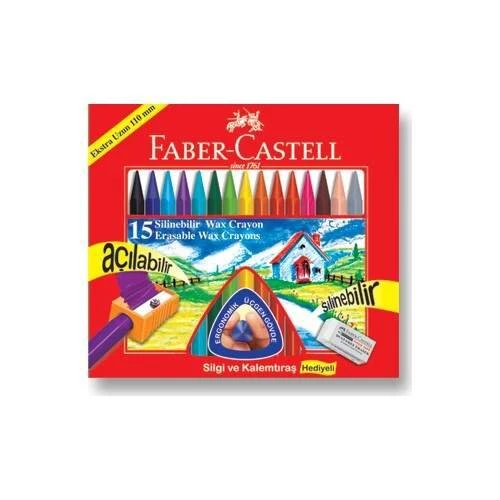 Faber-Castell Silinebilir Mum Boya 15 Renk ürün görseli 1